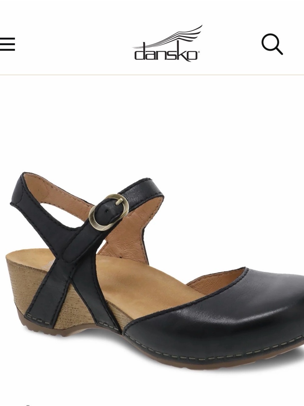 Dansko Women’s Black Leather Mary-Jane Sandal - Tiffani